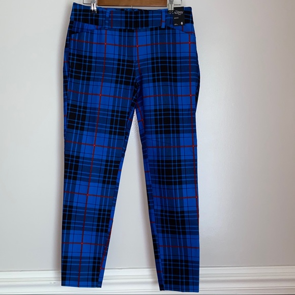 blue checkered dress pants